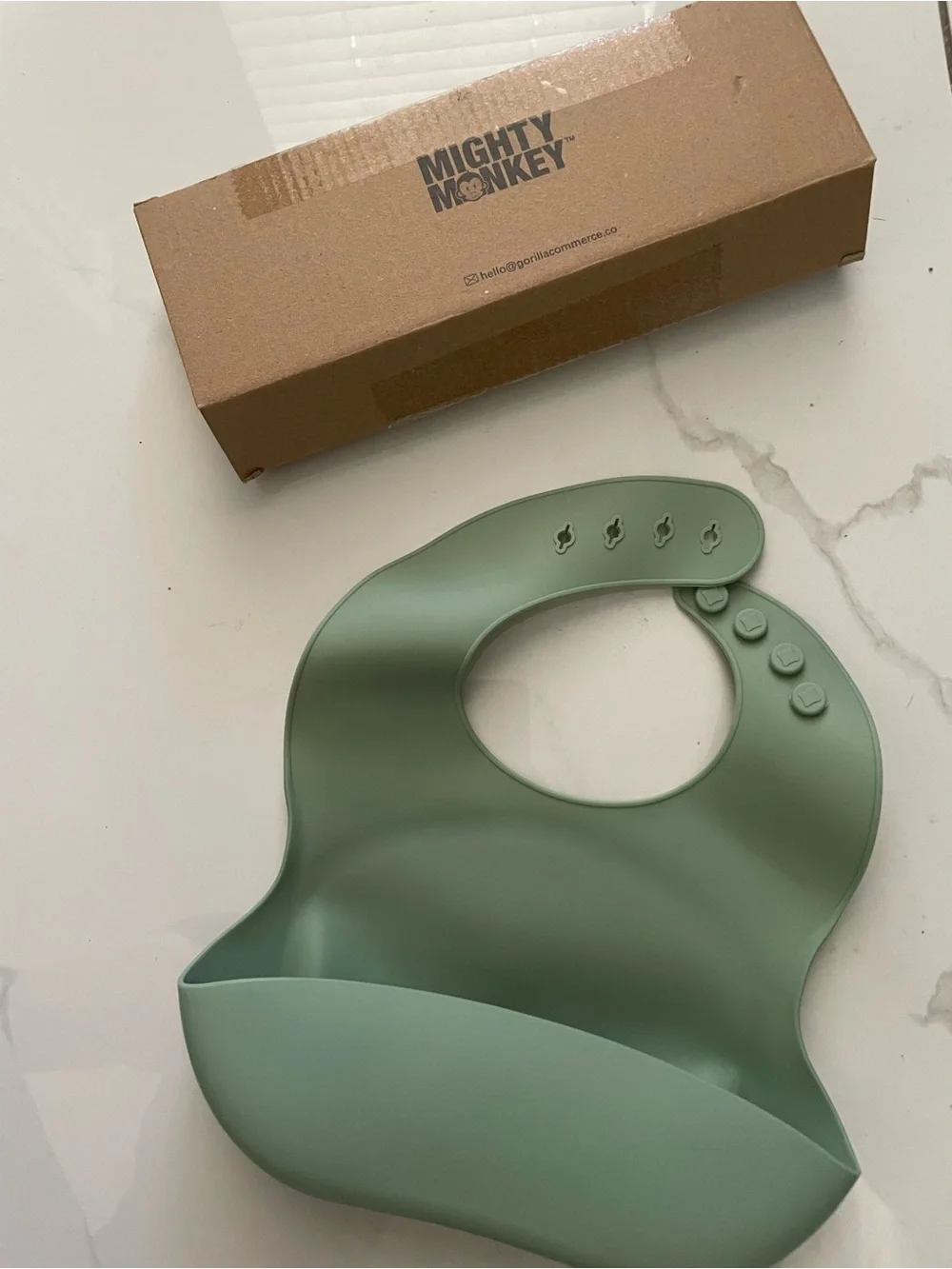 Kids Silicone Bib in Sage Green